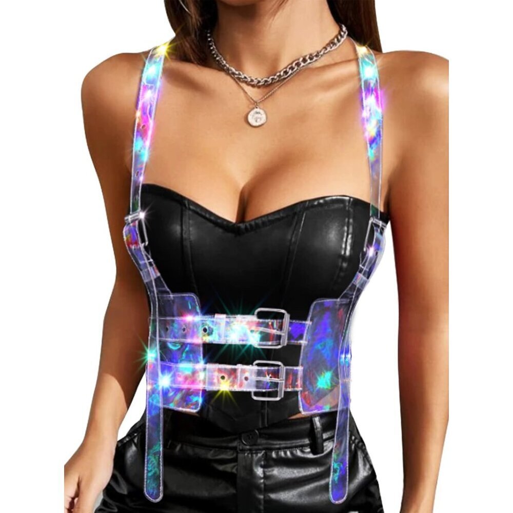 Fashion LED Waist Harness Belt for Women, Adjustable Rave Accessory